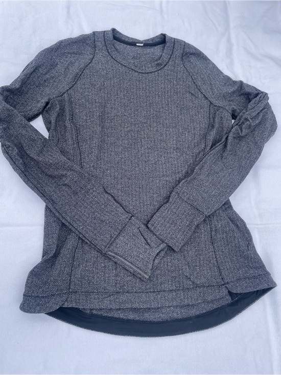 lululemon athletica Tops - lululemon Swiftly Tech Long Sleeve Crew Size 12 Gray Herringbone Print Running